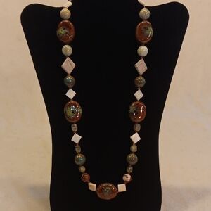 Stunning Artisan Handmade Beaded Earth Tone Necklace